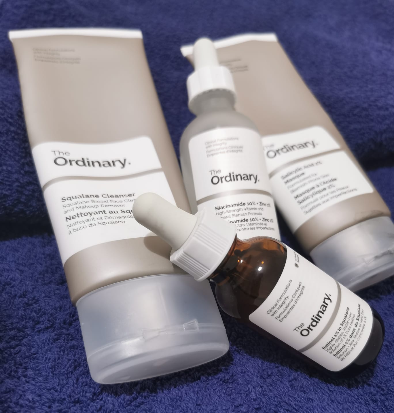 The Ordinary Squalane Cleanser The Ordinary Niacinamide 10% + Zinc 1% The Ordinary Salicylic Acid 2% face mask