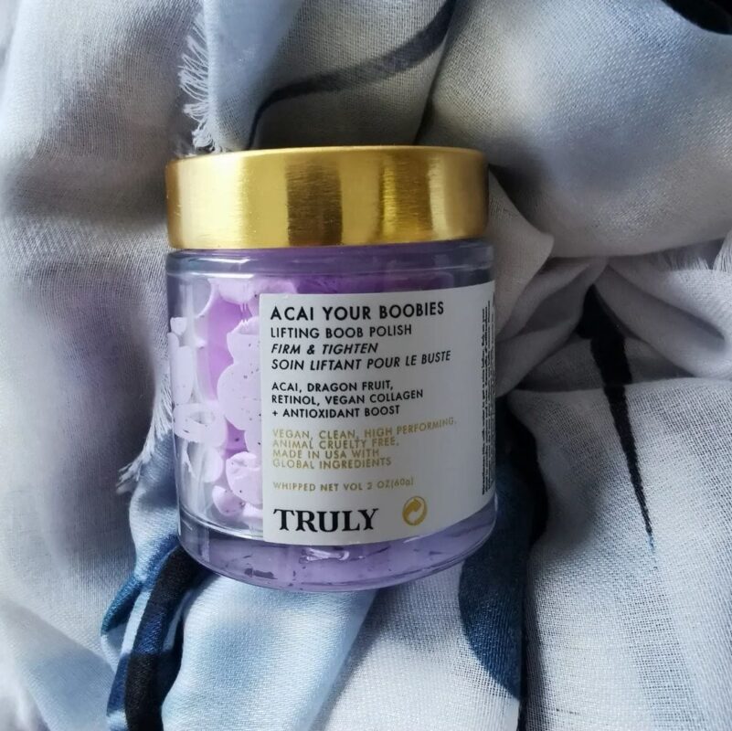 Truly Beauty Acai Your Boobies Polish
vegan, cruelty-free, cult beauty, body scrub, skincare routine, shower routine