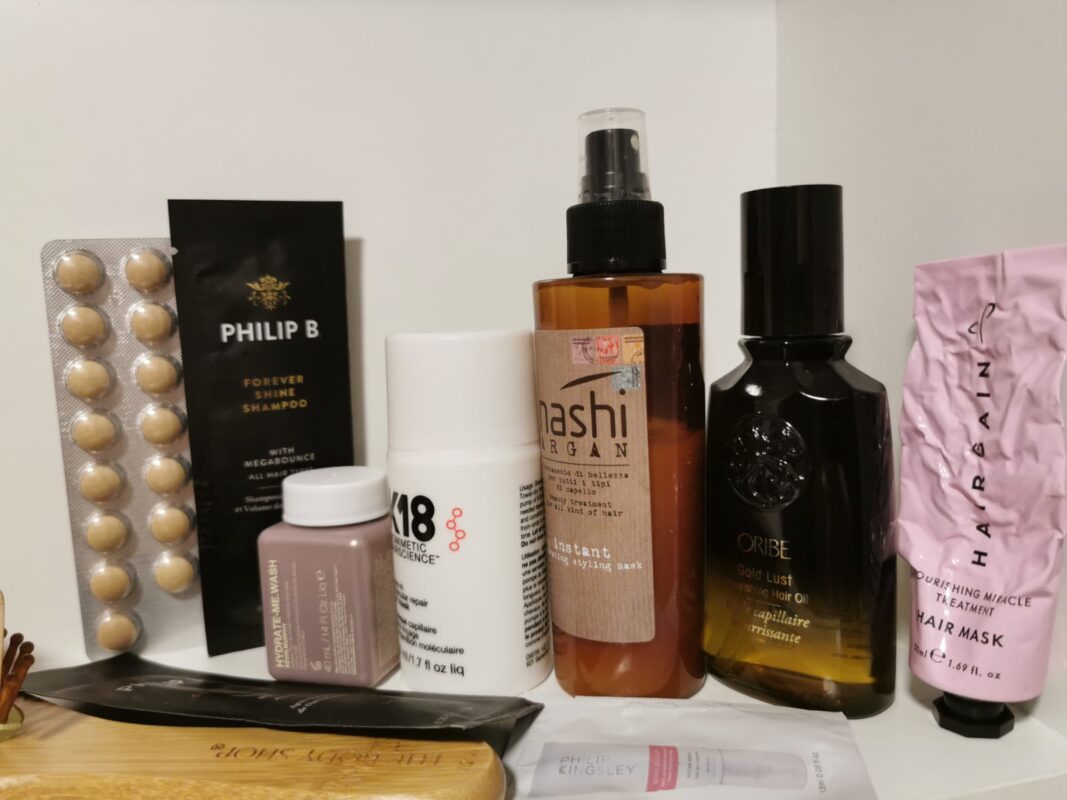 K18 Leave-in Molecular Repair Hair Mask 
Kevin Murphy Hair Shampoo
Hair Gain Hair Mask Nourishing Miracle Treatment
Philip B Weightless Volumizing Shampoo
Nashi Argan Instant
Oribe Hair Care Gold Lust Nourishing Hair Oil